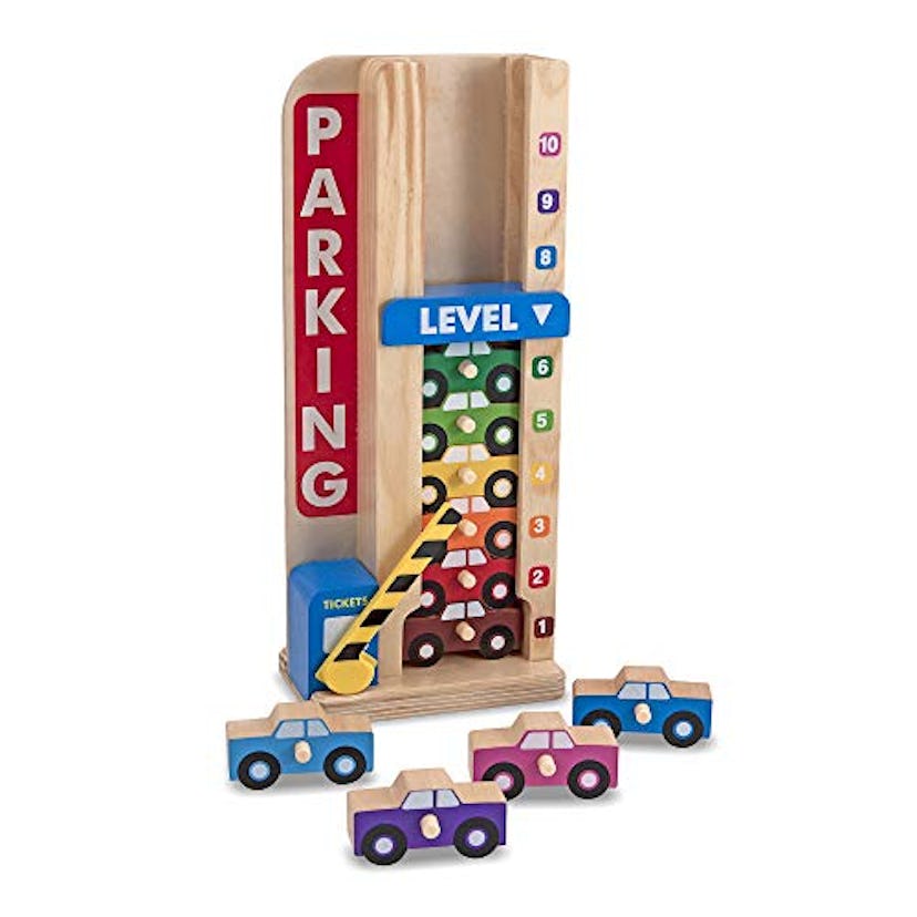 Melissa & Doug Stack & Count Wooden Parking Garage