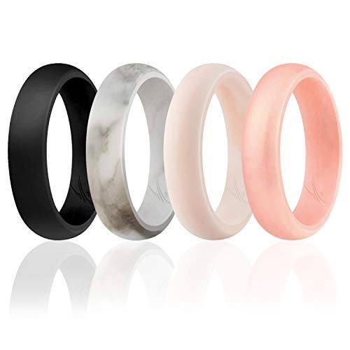 rubber wedding band with diamonds