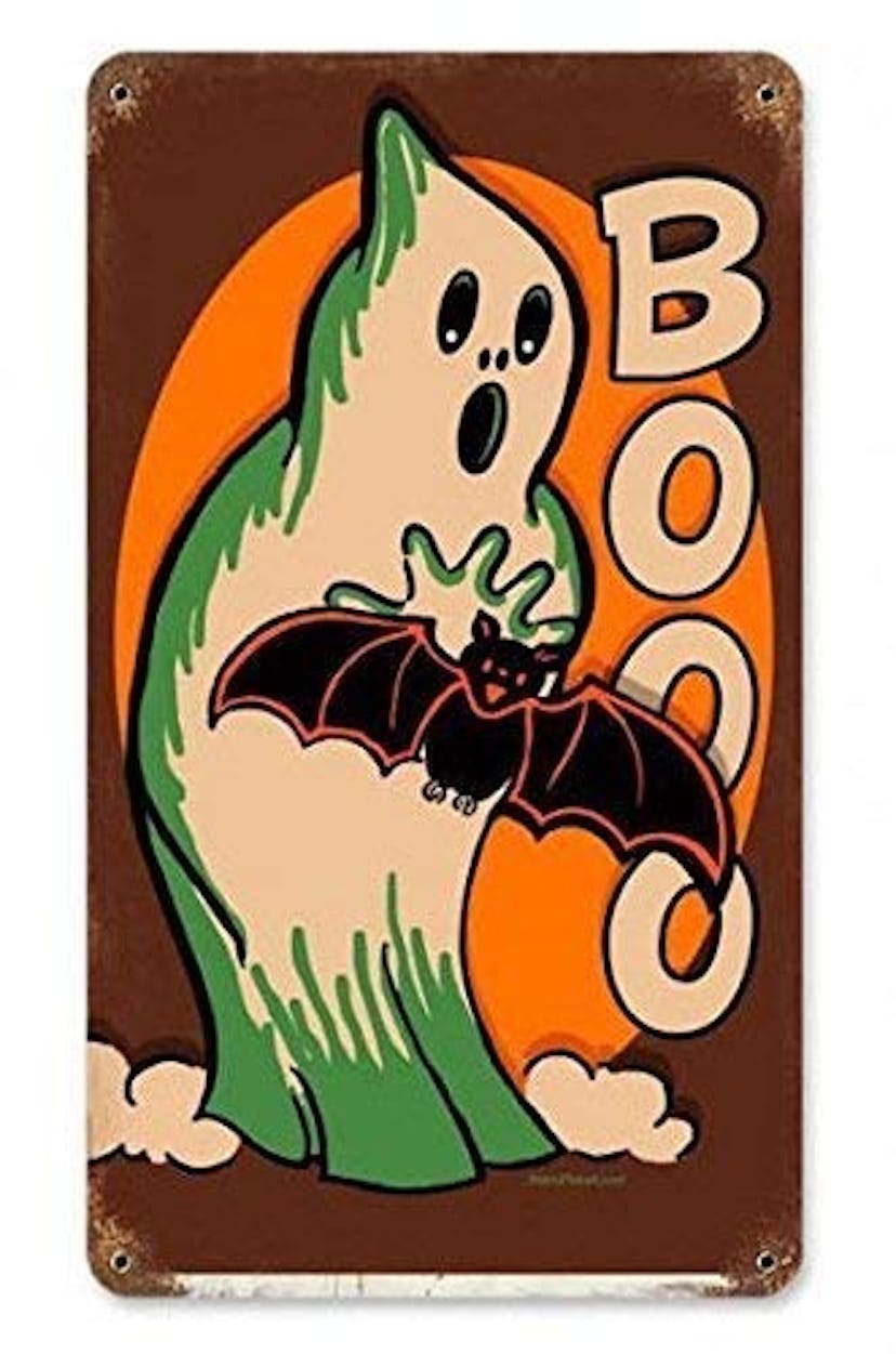 Vincenicy Metal Sign Great Aluminum Tin Sign Vintage Halloween Pumpkin Jack O Lantern Man Cave. 8 X ...