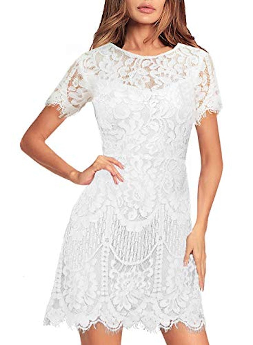 MSLG Elegant Lace Cocktail Dress