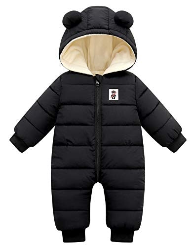 Shan-S Cute Newborn Infant Snowsuit Baby Boys Girls Winter Warm Thick Warm Romper Jumpsuit Cartoon Hooded Coats Bodysuit Outfits 
