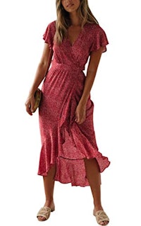 ECOWISH Wrap Maxi Dress