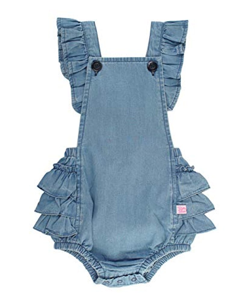 RuffleButts Flutter Overall Ruffled Romper