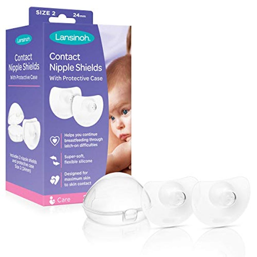 Lansinoh 2-Pack Contact Nipple Shields and Carrying Case