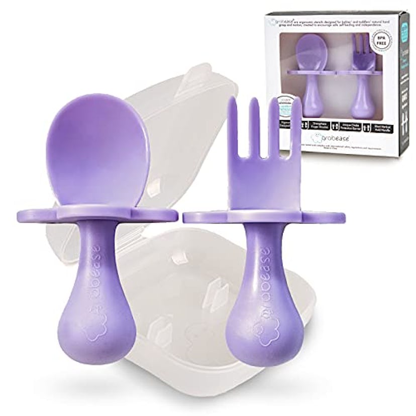 GRABEASE First Training Self Feed Baby Utensils