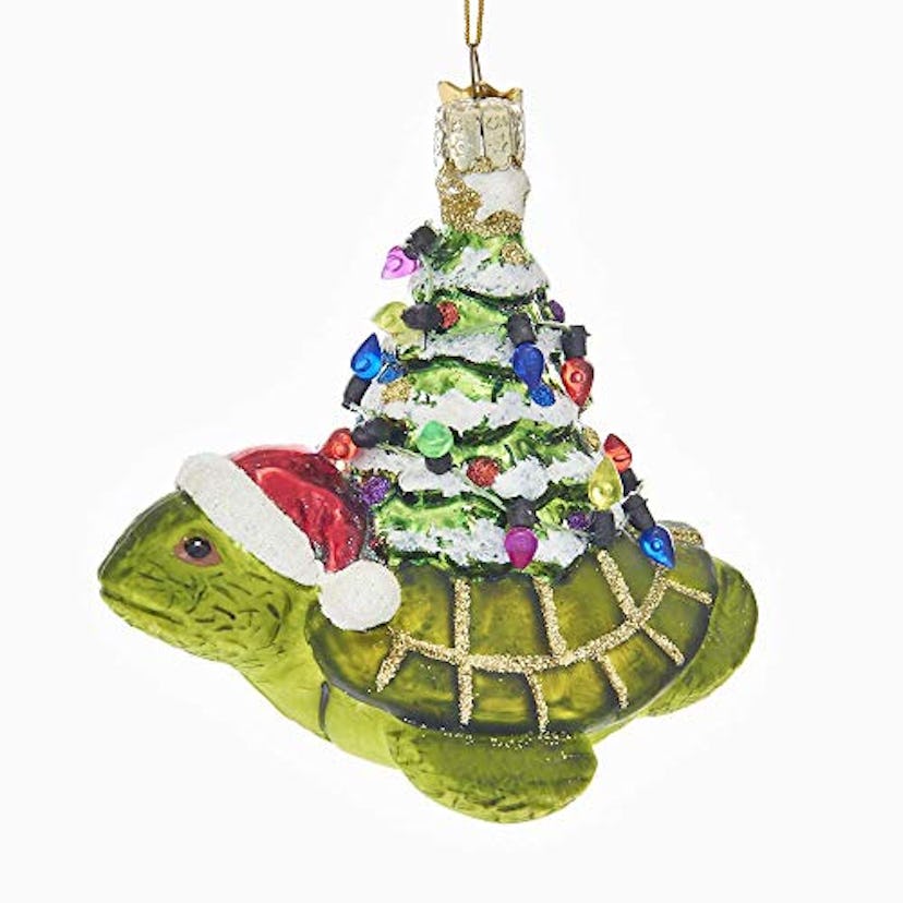 Kurt Adler 4” Glass Sea Turtle Tree Ornament