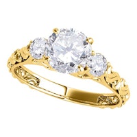 MauliJewels Store Three-Stone Diamond Engagement Ring