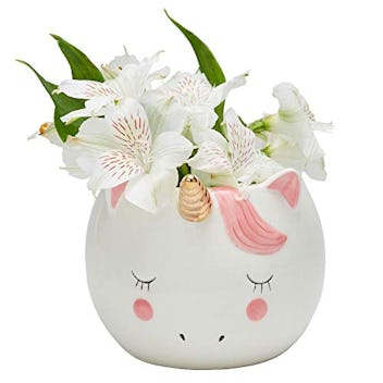 Streamline Unicorn Porcelain Flower Planter Pot