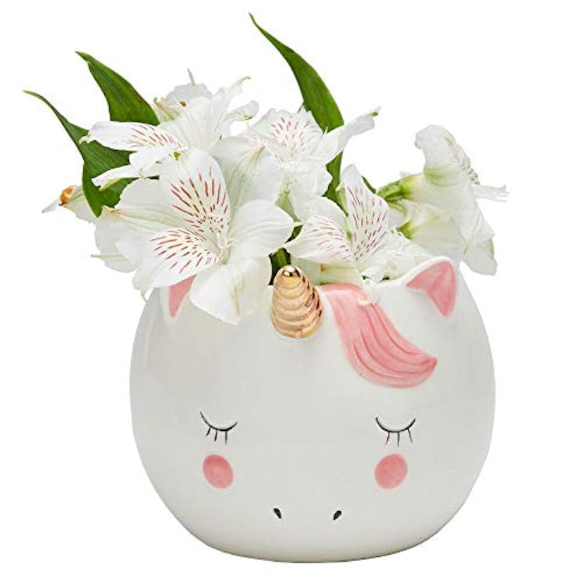 Streamline Unicorn Porcelain Flower Planter Pot