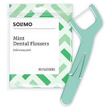 Solimo Mint Dental Flossers, 90 Count