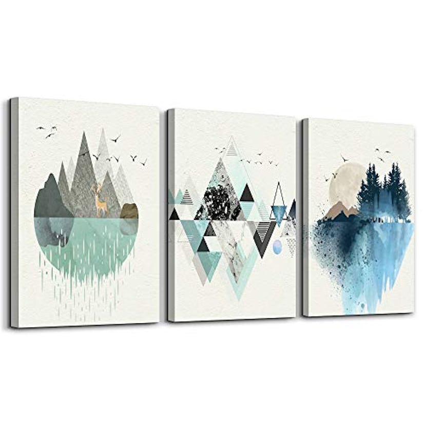 Abstract Mountain in Daytime Canvas Prints