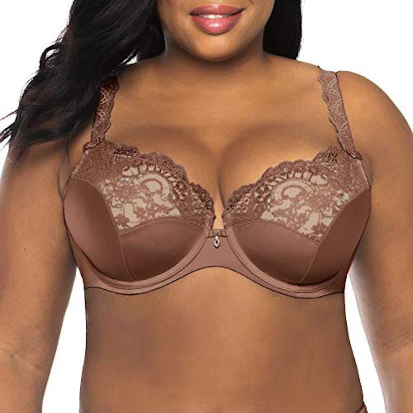 Curvy Couture Tulip Lace Push Up Bra