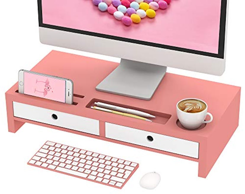 Bambloom Monitor Riser and Desk Organizer 