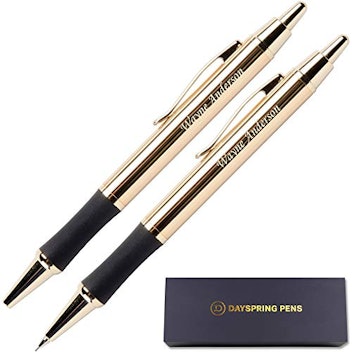 Personalized Monroe 18 Karat Gold Plated Gift Pen and Pencil Set