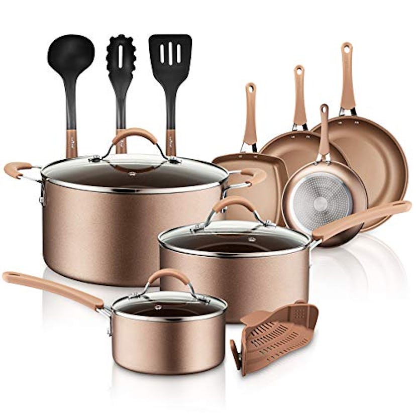 NutriChef 14-Piece Nonstick Cookware Set