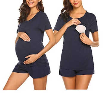 Ekouaer Maternity Pajama Set