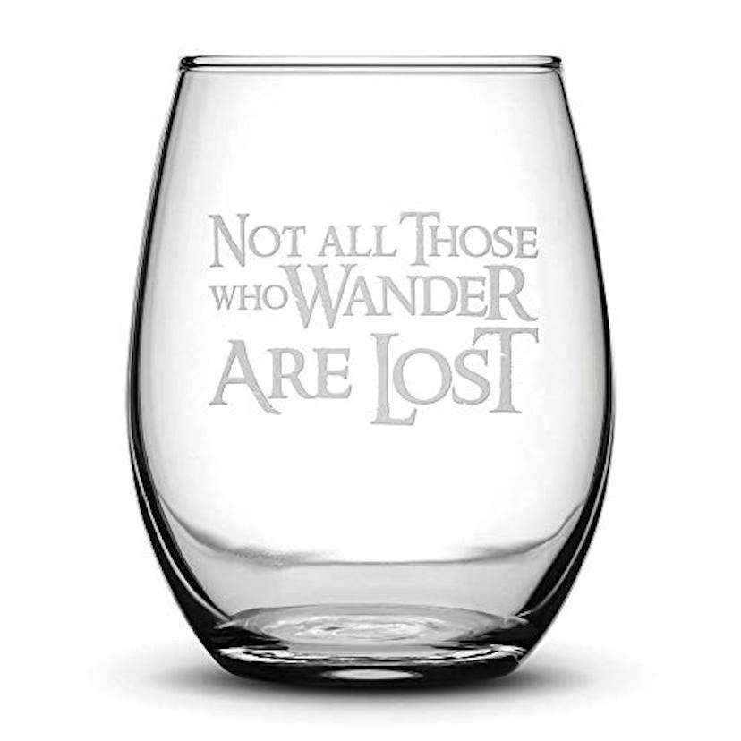 Stemless Etched Lord Of The Rings Wine Glass