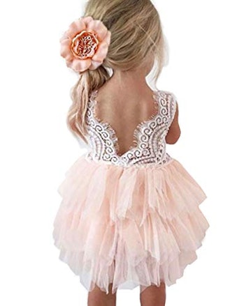 ABAO Sister Fancy Flower Girl Dress