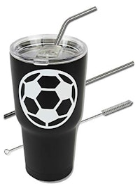 Knitpopshop Stainless Steel Soccer Tumbler