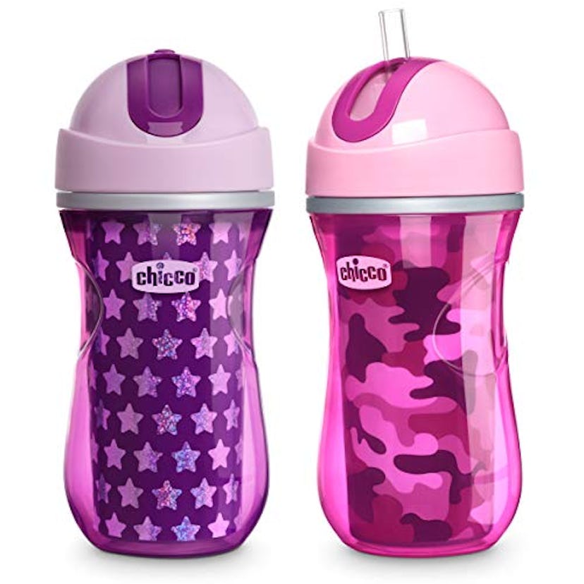 Chicco Insulated Flip-Top Straw Spill Free Baby Sippy Cup