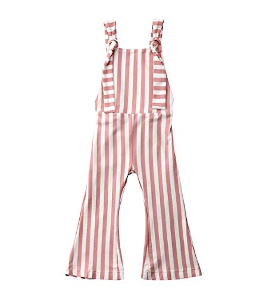 ZAXARRA Striped Bell-Bottom Jumpsuit