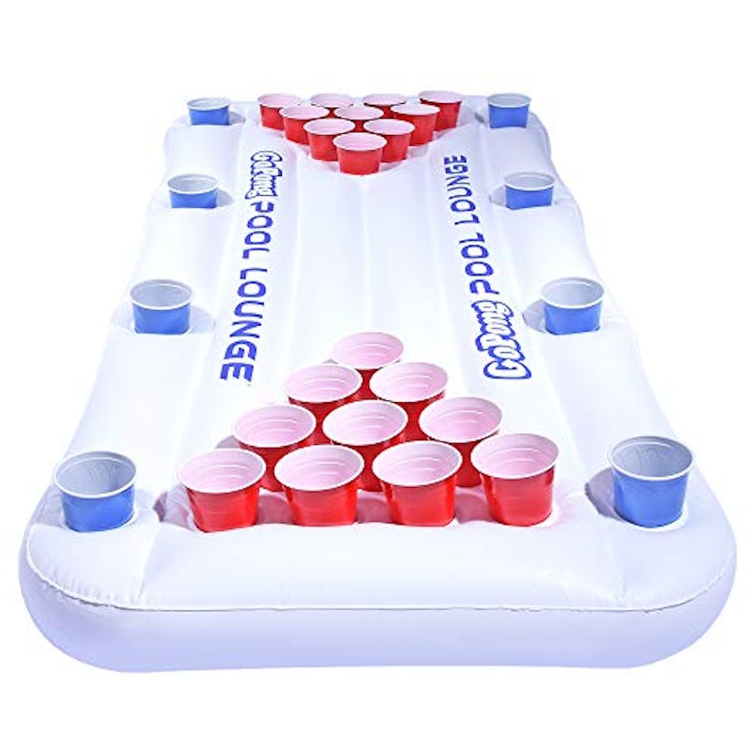 GoPong Pool Lounge Floating Beer Pong Table Inflatable with Social