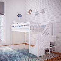 Max & Lily Twin Low Loft Bed with Staircase