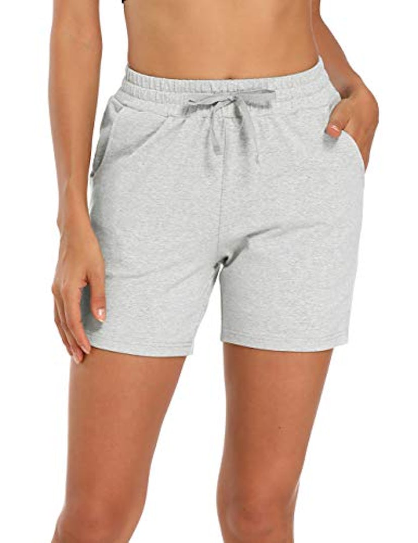 MOCOLY Women's Cotton Bermuda Yoga Shorts