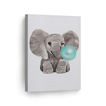 Smile Art Design Cute Baby Elephant Animal Bubble Gum Art