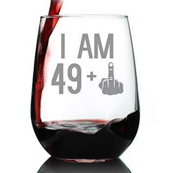 Bevvee 50th Birthday Wine Glass