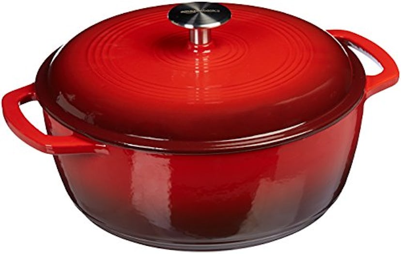 Amazon Basics 6 Quart Enameled Cast Iron Covered Dutch Oven 