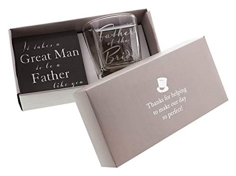 Haysom Interiors Father of The Bride Whiskey Glass and Coaster Gift Set