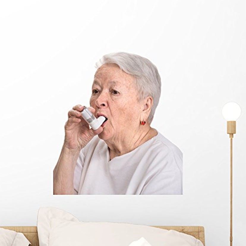 Senior Woman with Asthma Decal