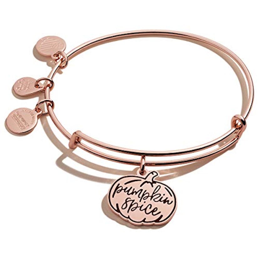 Alex and Ani Expandable Bangle with Pumpkin Spice Charm