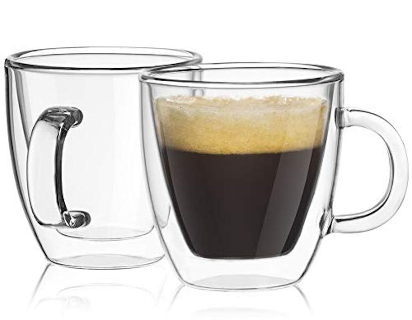 JoyJolt Savor Double Wall Insulated Glasses Espresso Mugs (Set of 2)