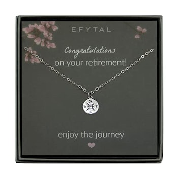 Sterling Silver Compass Retirement Necklace