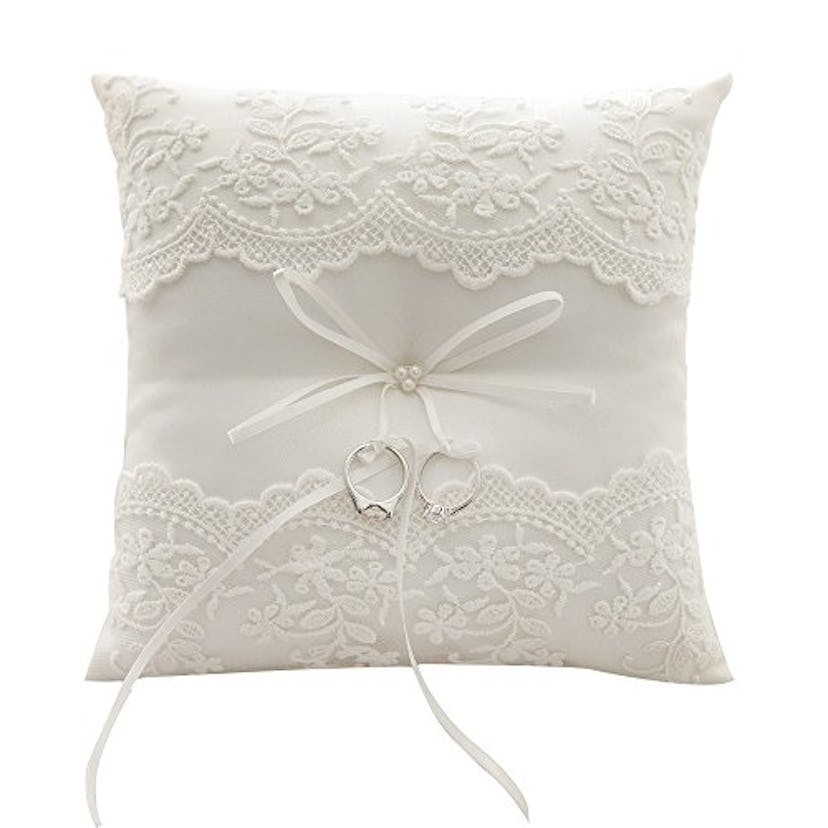Awtlife Lace Wedding Ring Pillow
