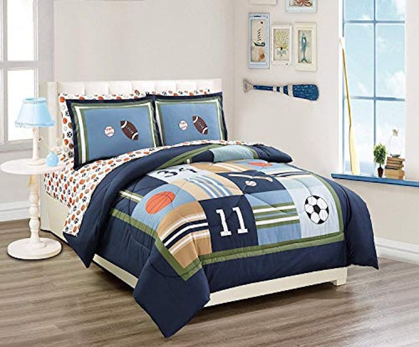 Elegant Home Multicolor Sports Comforter Set 