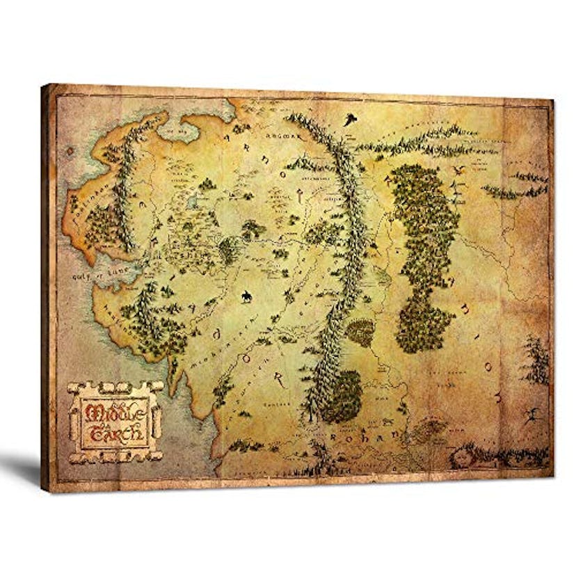 Lord Of The Rings Middle Earth Canvas Map