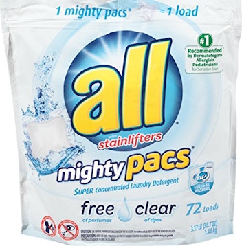 All Mighty Pacs Laundry Detergent, Free Clear for Sensitive Skin, Unscented