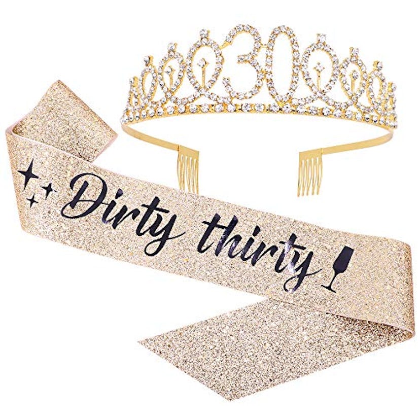 Dirty Thirty Sash and Crown