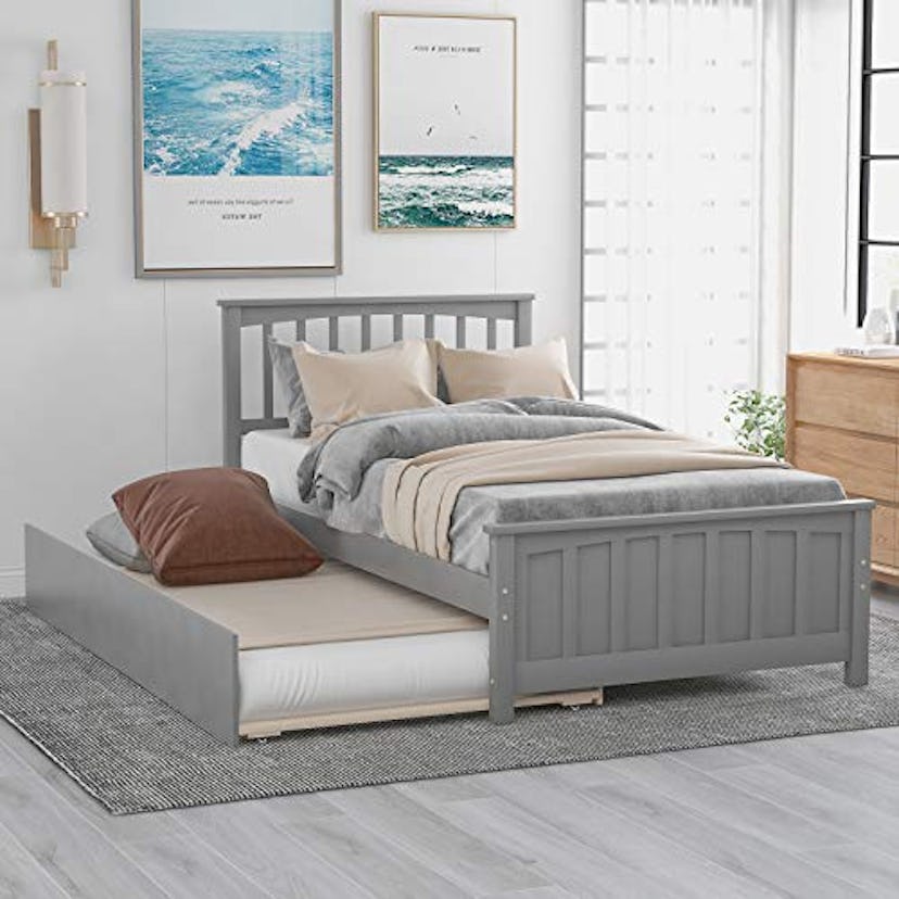 Harper & Bright Designs Twin Bed Frame with Trundle