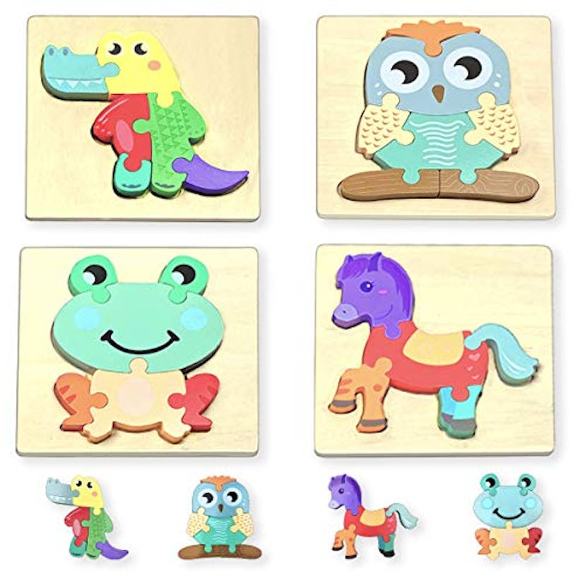 Anditoy Wooden Jigsaw Puzzles (4-pack)
