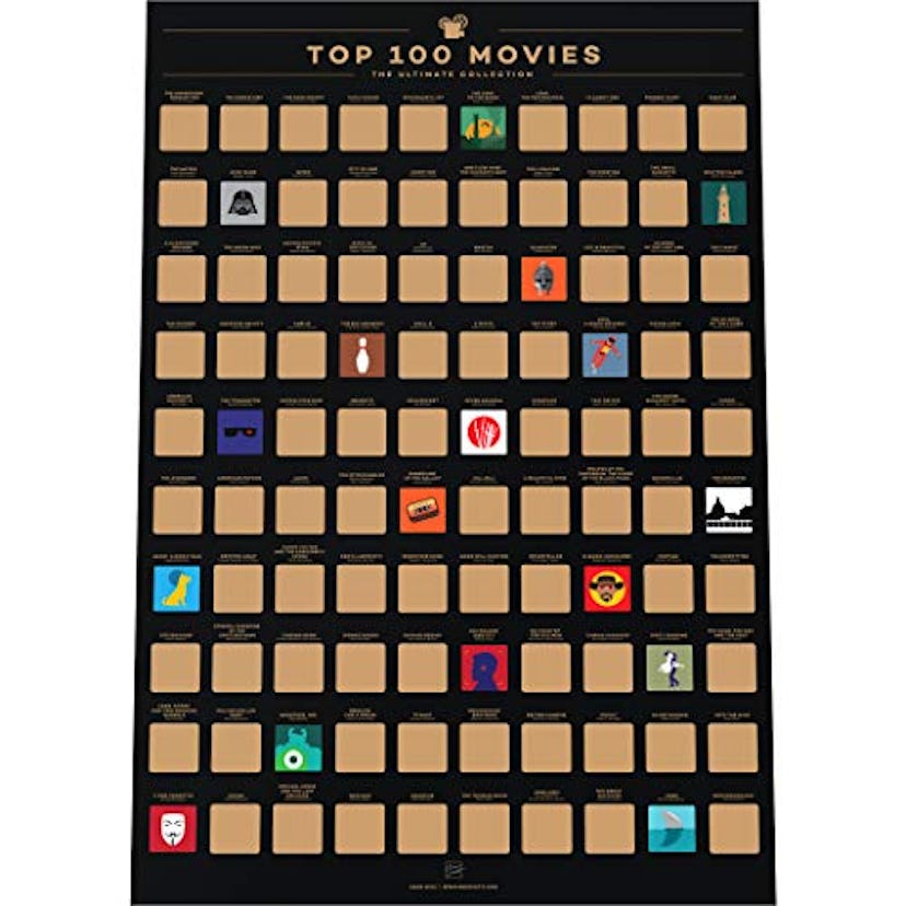 Enno Vatti 100 Movies Scratch Off Poster