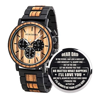 BOBO BIRD Mens Personalized Engraved Wooden Watch