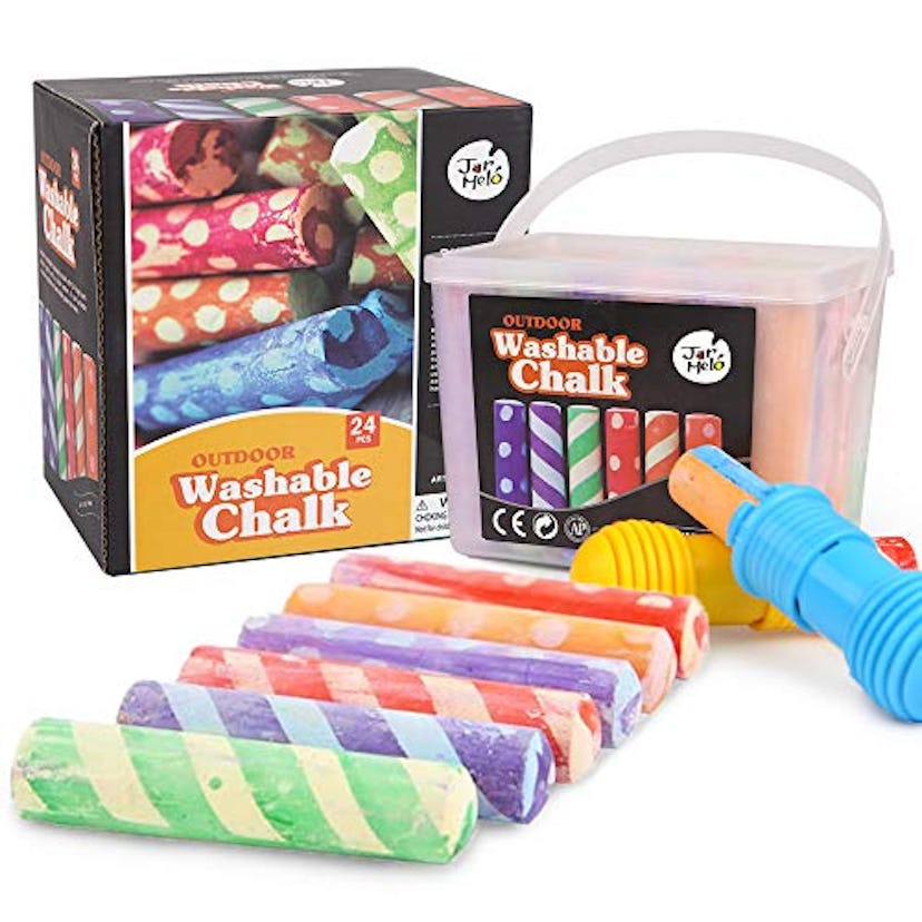 Jar Melo Sidewalk Chalk With Holders - 24 Colors