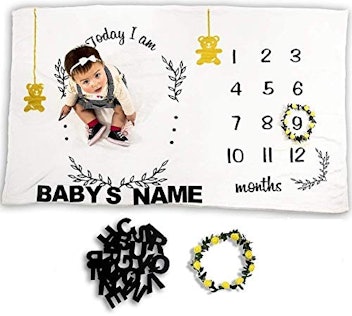 BeBeSmiles Baby Monthly Milestone Blanket