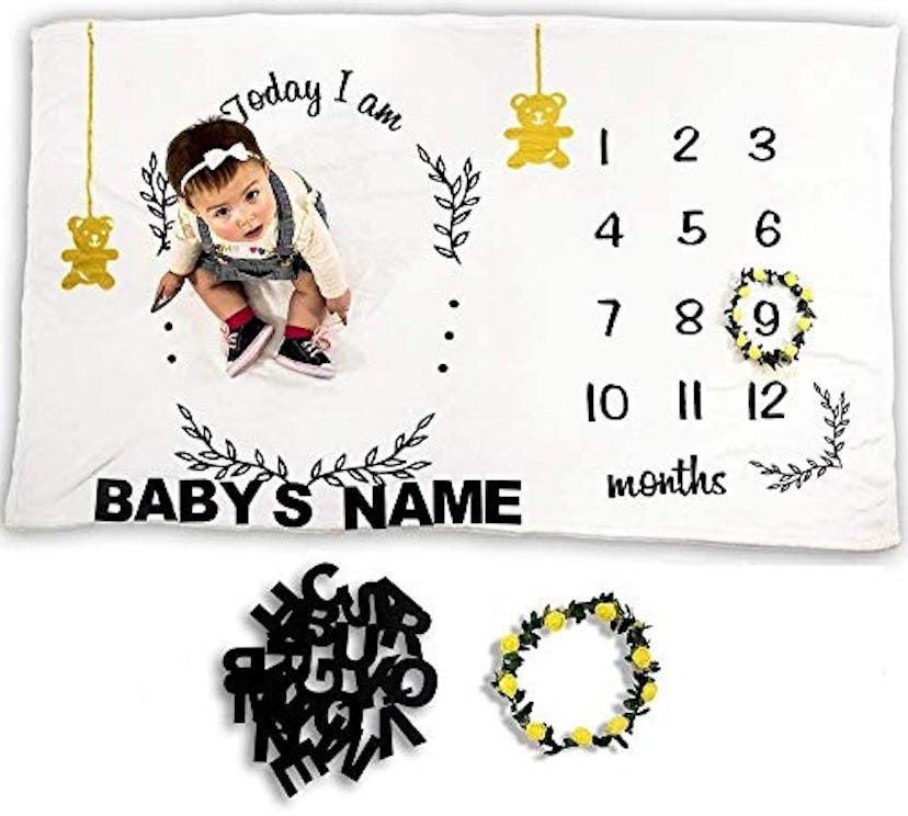BeBeSmiles Baby Monthly Milestone Blanket