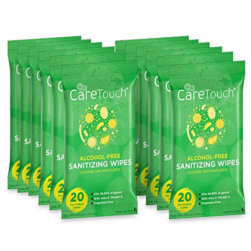 Care Touch Alcohol-Free Hand Sanitizing Wipes (12 Pouches)