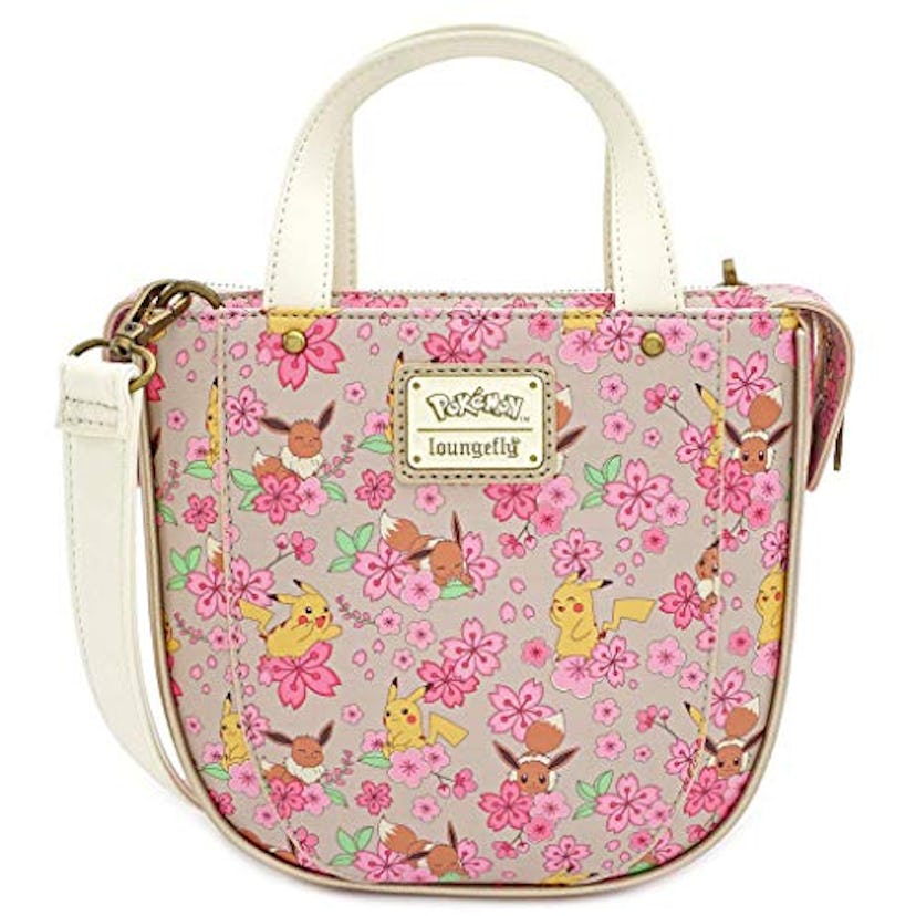 Eevee and Pikachu Allover-Print Crossbody Purse